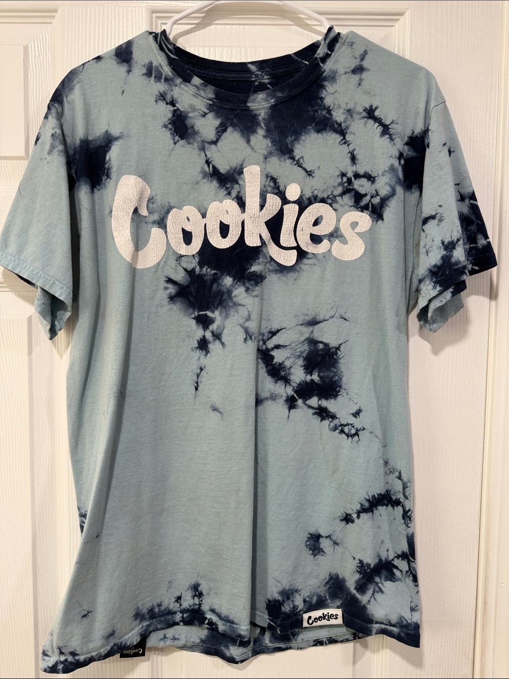 Cookies Men’s Tie-Dye Logo T-Shirt — Light Blue & Navy